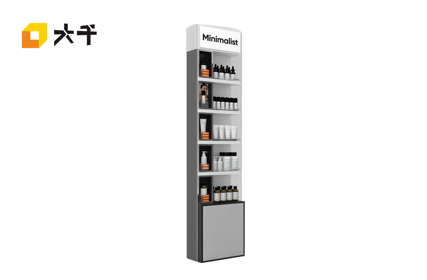 Sleek Modern Floor Display Tow